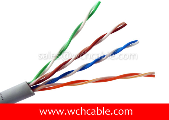 China UL Lan Cable Cat5e UTP Solid 24AWG 4Pairs OD5.2mm RoHS Compliant &amp; Halogen Free supplier