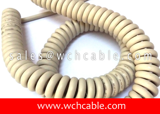 China UL20554 WCH Cable Produced Polyurethane Coated Spiral Coil Cable 80C 30V supplier
