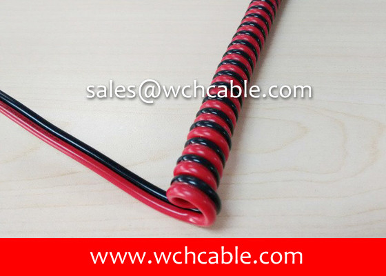 China UL21252 Non Silicone Flat Paralled Curly Cable 80C 300V supplier