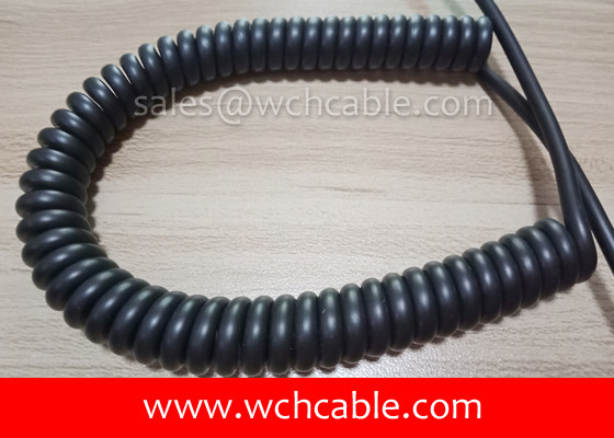 China UL Spiral Cable, AWM Style UL21944 22AWG 3C VW-1 80°C 600V, TPE / TPU supplier