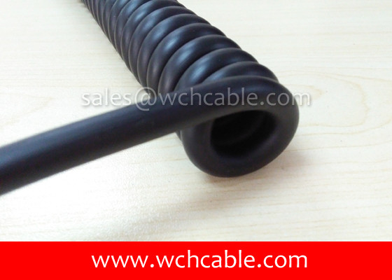 China UL Curly Cable, AWM Style UL21529 10AWG 2C VW-1 90°C 300V, PVC / TPE supplier