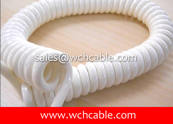 China 3 Cores UL Approval Spiral Cable PUR Jacketed Rated 80℃ 300V supplier