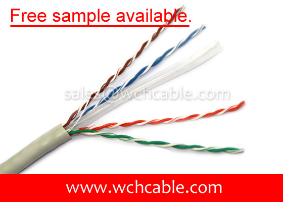 China UL Lan Cable Cat6 UTP 24AWG 4Pairs OD5.8mm Free Sample Available supplier