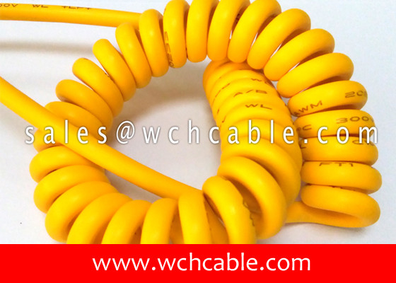 China UL21758 Cold Temperature Resistant TPU Sheathed Spiral Cable 90C 1000V supplier
