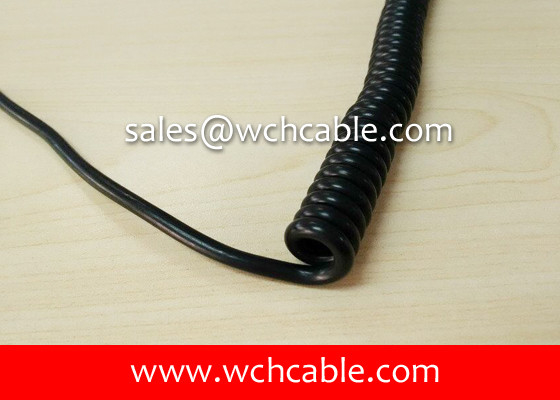 China UL Curly Cable, AWM Style UL21535 28AWG 3C FT2 80°C 600V, PVC / TPU supplier
