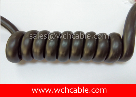 China UL Spring Cable, AWM Style UL22051 22AWG 3C VW-1 90°C 600V, PVC / TPE supplier