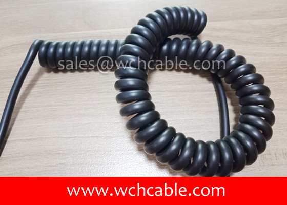 China UL Spiral Cable, AWM Style UL22010 26AWG 6C VW-1 80°C 1000V, PVC / TPU supplier