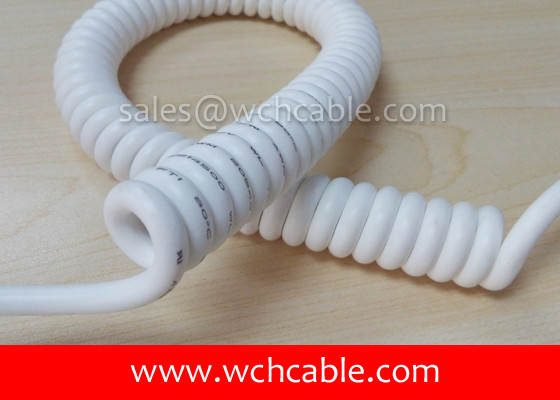 China UL Spiral Cable, AWM Style UL20895 28AWG 8C VW-1 90°C 1000V, PVC / PUR supplier