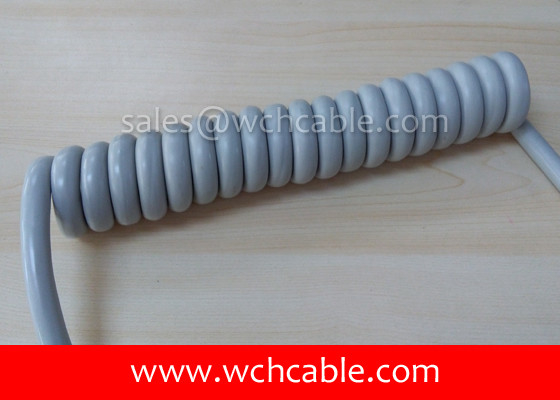 China UL Spring Cable, AWM Style UL21733 24AWG 3C VW-1 90°C 300V, PP / PUR supplier