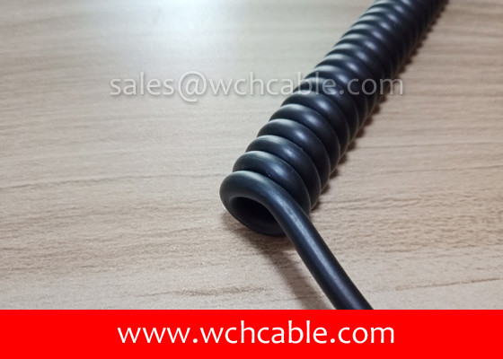 China UL Curly Cable, AWM Style UL21756 18AWG 3C FT2 90°C 600V, PP / TPU supplier