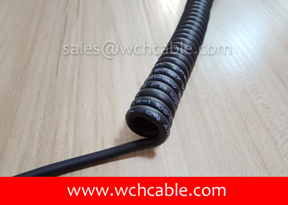China UL Curly Cable, AWM Style UL20239 22AWG 2C VW-1 125°C 300V, TPE / TPE supplier