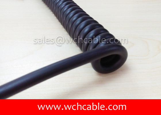China UL Curly Cable, AWM Style UL21525 12AWG 9C VW-1 80°C 90V, PP / TPU supplier