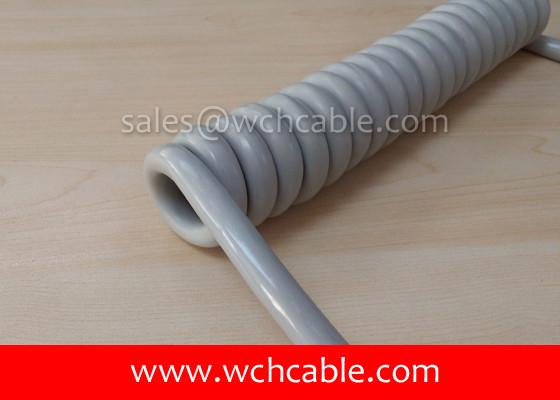 China UL Curly Cable, AWM Style UL21527 16AWG 4C VW-1 80°C 300V, PP / TPU supplier