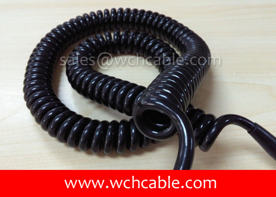 China UL Spiral Cable, AWM Style UL21918 28AWG 8C VW-1 125°C 300V, TPE / TPE supplier