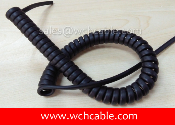 China UL Spiral Cable, AWM Style UL21917 26AWG 6C FT2 125°C 600V, TPE / TPE supplier