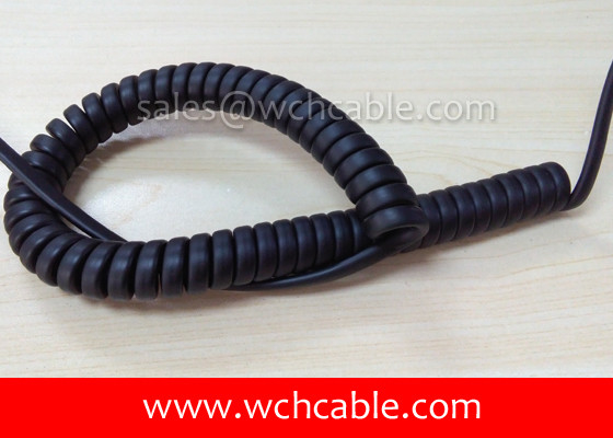 China UL Spiral Cable, AWM Style UL20989 20AWG 2C FT2 105°C 300V, TPE / TPE supplier