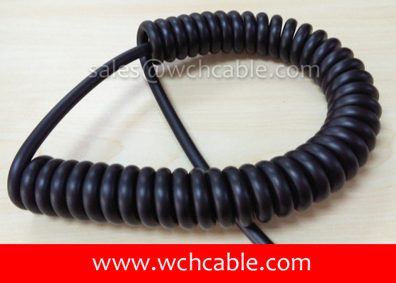 China UL Spiral Cable, AWM Style UL21214 26AWG 11C VW-1 80°C 300V, PVC / TPU supplier