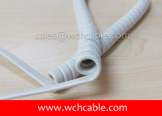 China UL Curly Cable, AWM Style UL21828 24AWG 4C FT2 90°C 300V, PP / TPE supplier